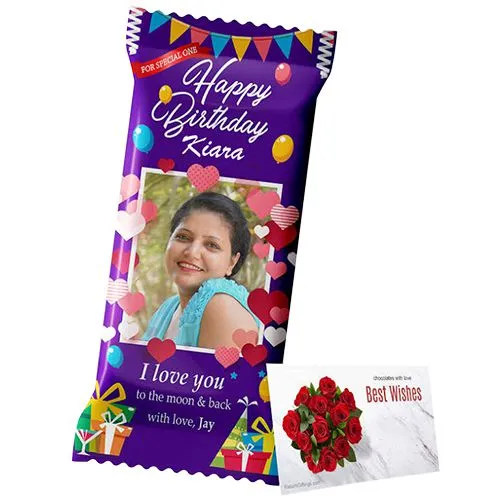 B-day Treat of Personalized Cadbury Dairy Milk Bar with Card