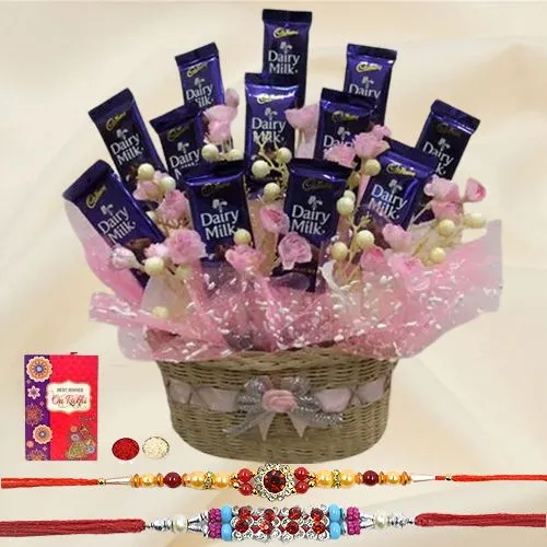 Online Flower Delivery Perfectly Arranged Chocolate Gift Basket to  Chandigarh India
