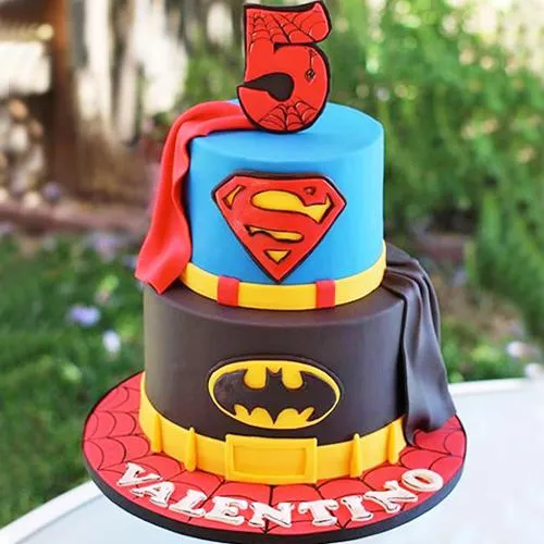 Exceptional 2 Tier Super Hero Cake for Birthday