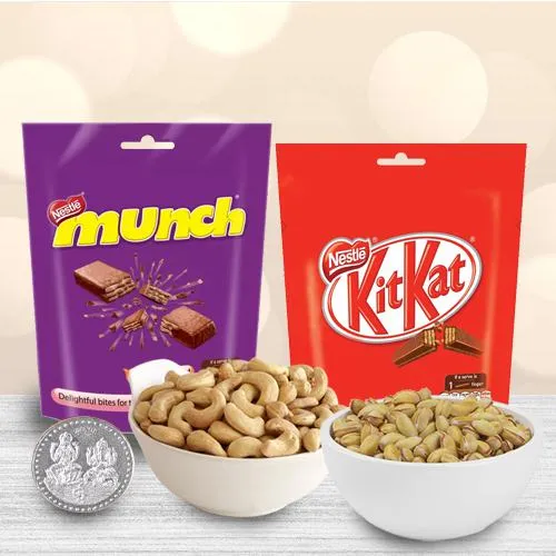 Zesty Diwali Treat of Dry Fruits Mix N Nestle Chocolates