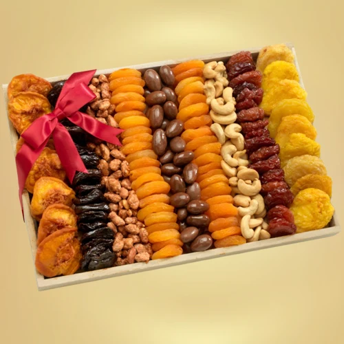Lavish Gift Tray Full of Dried Fruits N Nuts for Mothers Day