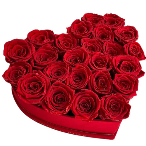 Gift Online Heart Shaped Red Roses Bouquet