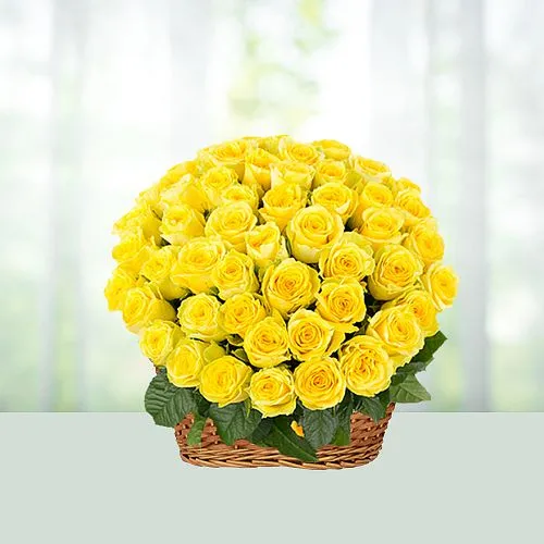 Roses with Gypsophila in a Basket