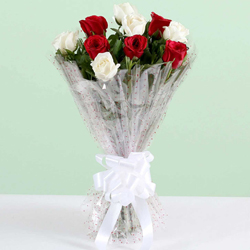 Charming 40 Red and White Roses Big Arrangement Charming 40 Red and White Roses Big Arrangement