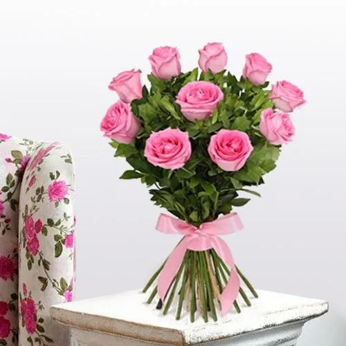 Birthday flowers pink roses bouquet free delivery