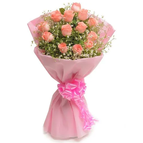 Online Deliver Pink Roses Bouquet