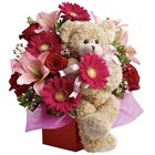 Assorted Flowers with Cute Teddy Assorted Flowers with Cute Teddy