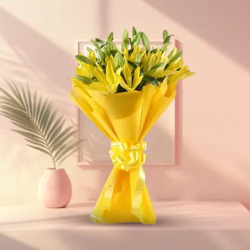 Order Yellow Lilies Bouquet