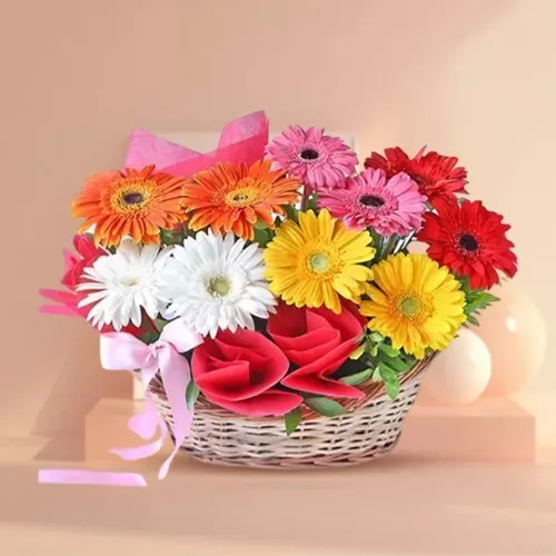 Order Online Mixed Gerberas Basket