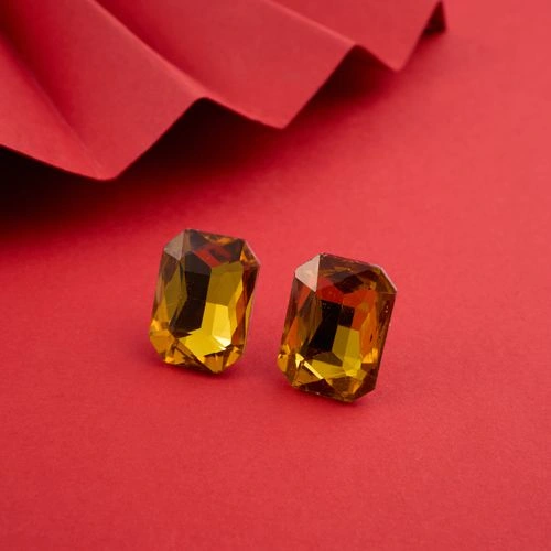 Glamorous Square Golden Earrings