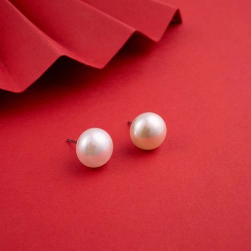 Sophisticated White Pearl Earrings