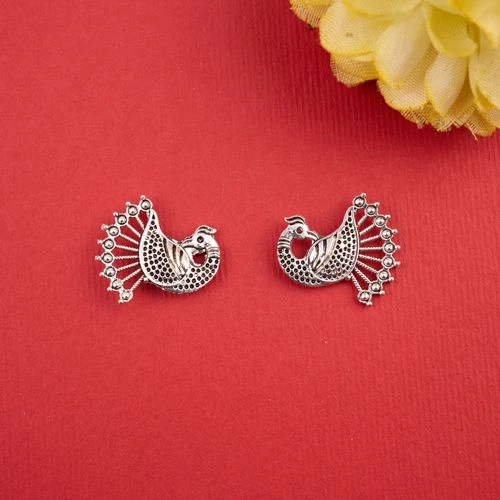 Peacock Design Oxidised Earrings Gift