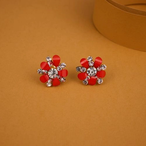 Radiant Stone Studded Floral Earrings