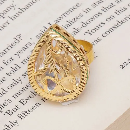 Kundan Petal Statement Ring