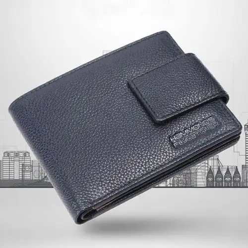 Stylish RFID Protected Trifold Leather Mens Wallet