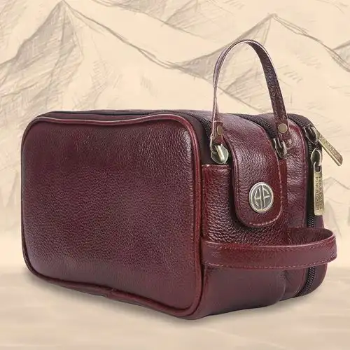 Designer Leather Toiletry Travel Kit