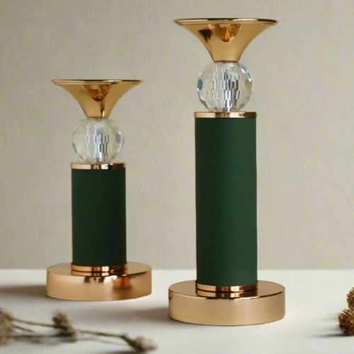 Sophisticated Green Corium Candle Stands