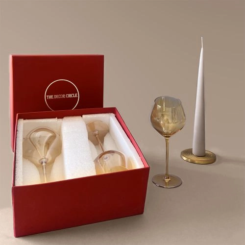 Unique 2 Slanting Wine Glasses Set