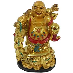 Send Standing Laughing Buddha Idol with a Bag of Gold