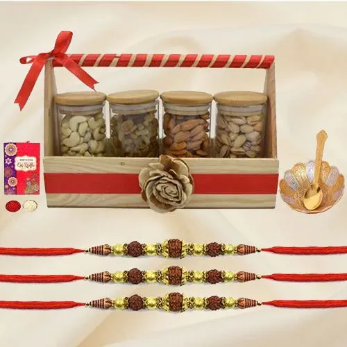 Rudraksha Rakhi n Dry Fruits Medley