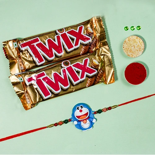 Adorable Doraemon Rakhi N Chocolate Combo