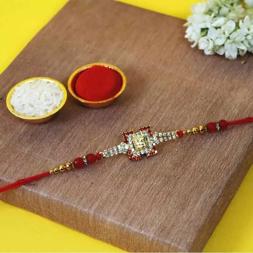 Gorgeous Jewelled Swastik Rakhi