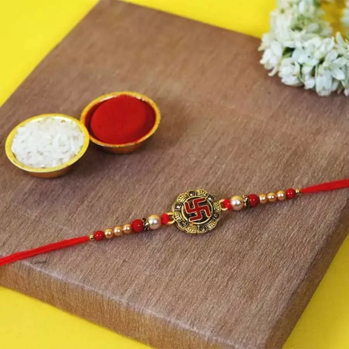 Impressionable Antique Swastik Rakhi