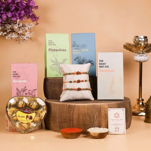 Rudraksha Rakhi  N  Dry Fruit Hamper
