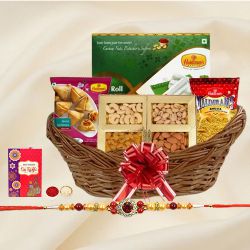 Smashing Rakhi Treat Basket of Love and Happiness Smashing Rakhi Treat Basket of Love and Happiness