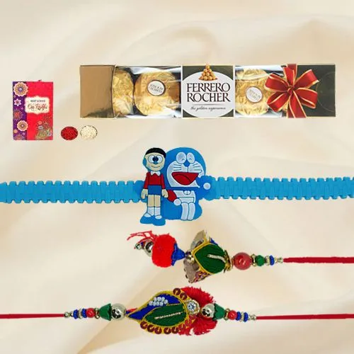 Fantastic Family Rakhi Set with Ferrero Rocher Chocolates