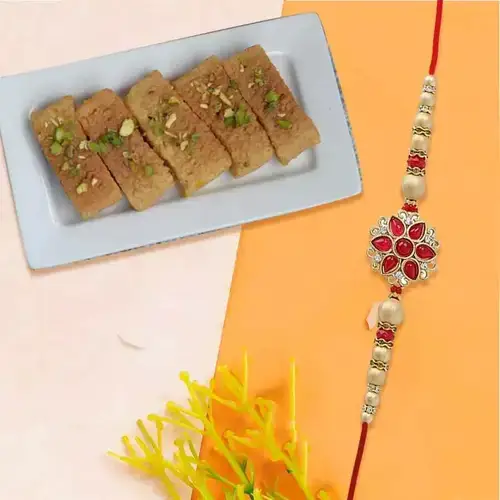 Fancy Rakhi n Milk Cake Combo