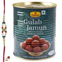 Relishing <font color=#FF0000>Haldiram</font> Gulab Jamun with Free Rakhi, Roli Tilak and Chawal Relishing <font color=#FF0000>Haldiram</font> Gulab Jamun with Free Rakhi, Roli Tilak and Chawal