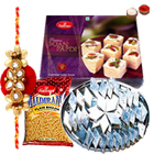 Delicious <font color=#FF0000>Haldiram</font> Sweets hamper along with free Rakhi, Roli tilak and Chawal Delicious <font color=#FF0000>Haldiram</font> Sweets hamper along with free Rakhi, Roli tilak and Chawal